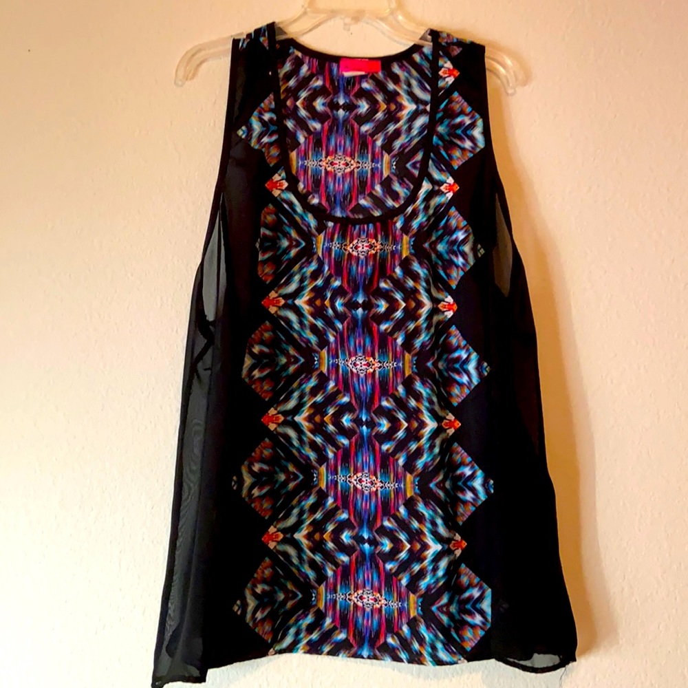 Black Multi colored tank top